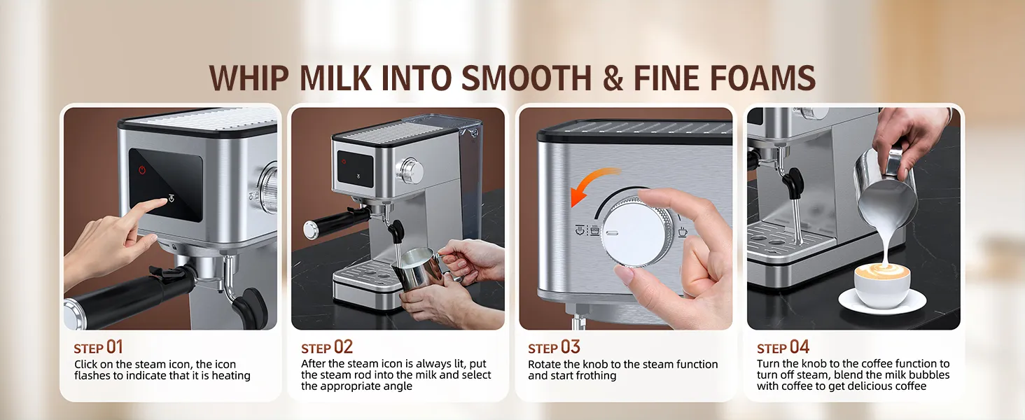 How to use the artkoff EM625 coffee machine milk frother